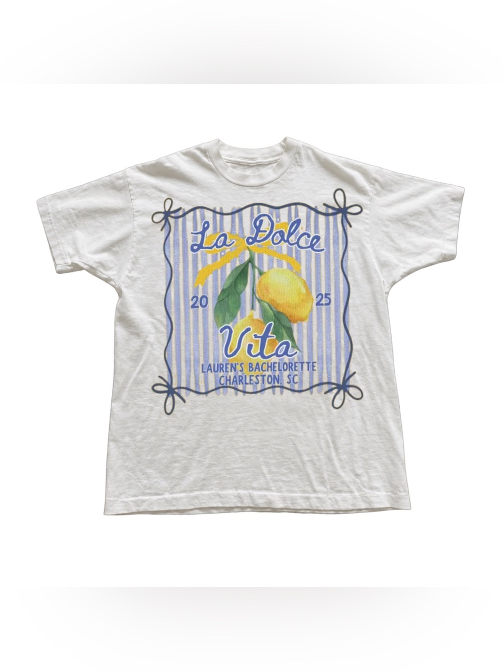 White 'La Dolce Vita' Lemon Graphic Tee